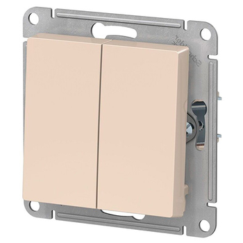 Выключатель Schneider Electric AtlasDesign 2-клавишный сх.5, 10АХ, бежевый, механизм - Электрика, НВА - Выключатели и розетки - Выключатели - . Магазин оборудования для автономного и резервного электропитания Ekosolar.ru в Новочеркасске