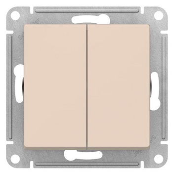 Переключатель Schneider Electric AtlasDesign 2-клавишный сх.6, 10АХ, бежевый механизм - Электрика, НВА - Выключатели и розетки - Выключатели - . Магазин оборудования для автономного и резервного электропитания Ekosolar.ru в Новочеркасске